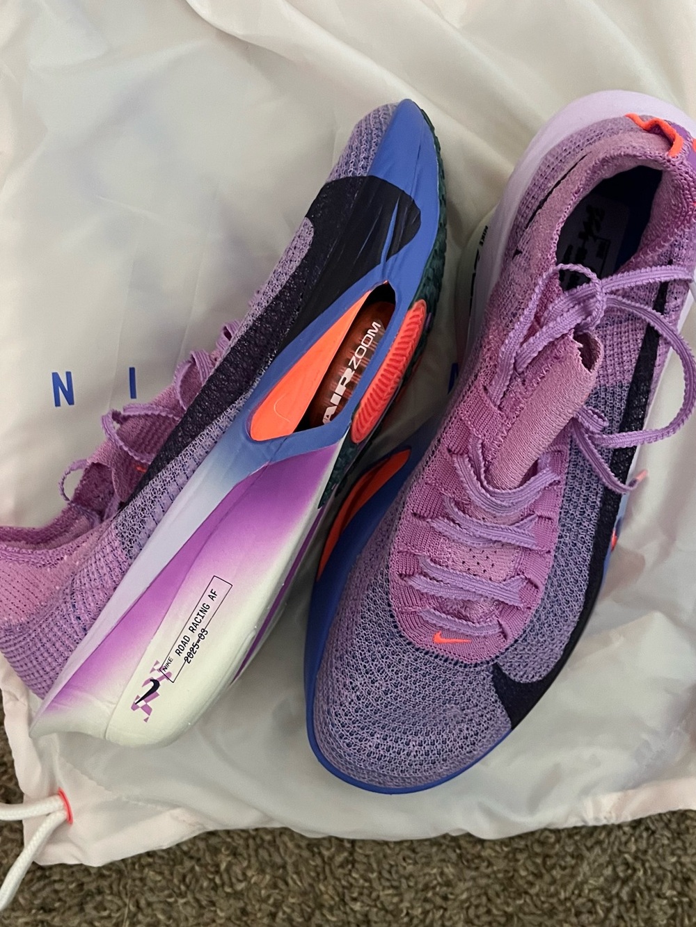 Brand New Nike Womens Purple AlphaFly 3 Racing Shoes
